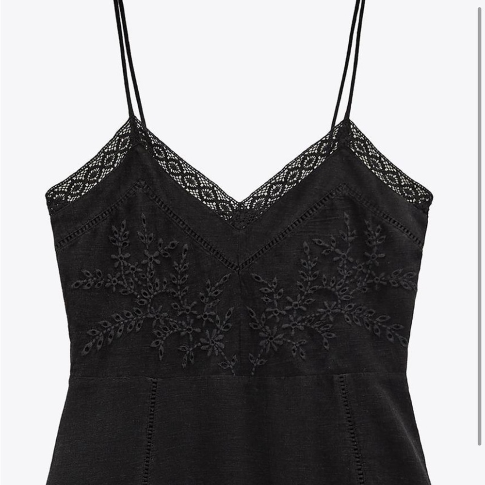NWT 100% cotton ZARA EMBROIDERED MINI DRESS SIZE M